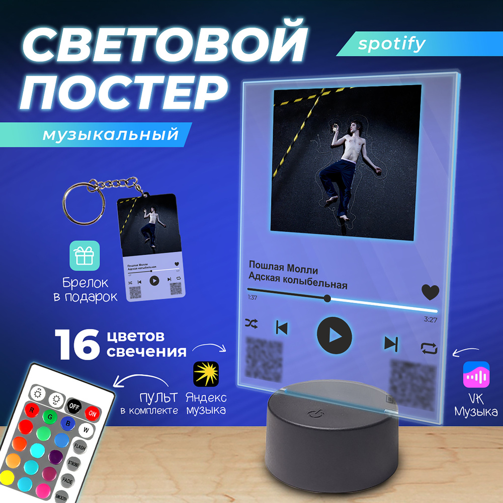 Spotify Постер ночник с песней Пошлая Молли - Адская колыбельная  #1