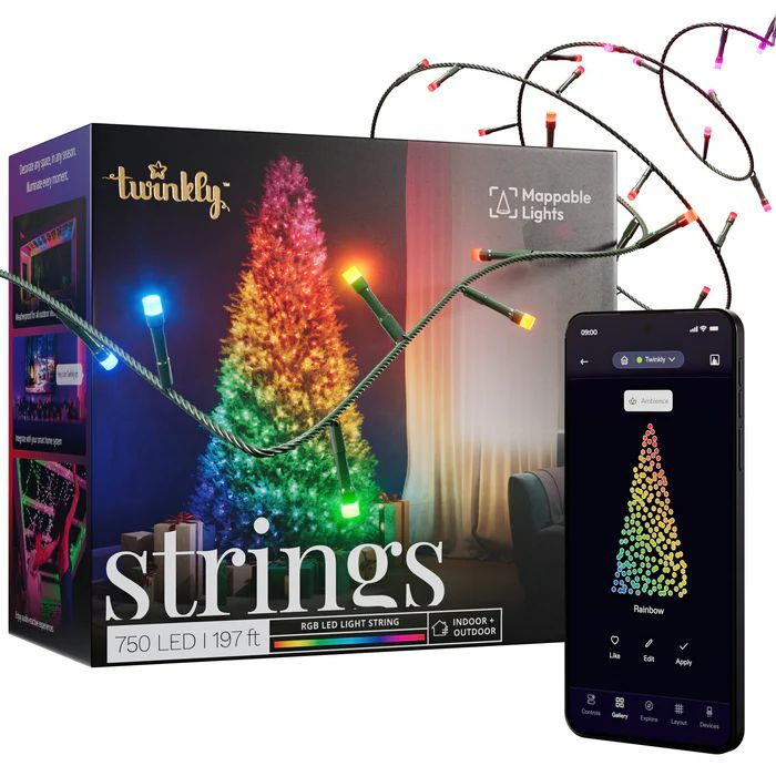 Гирлянда Twinkly Strings 750 RGB + BT + Wi-Fi, 60 метров, (TWS750STP-BEU) Generation II  #1