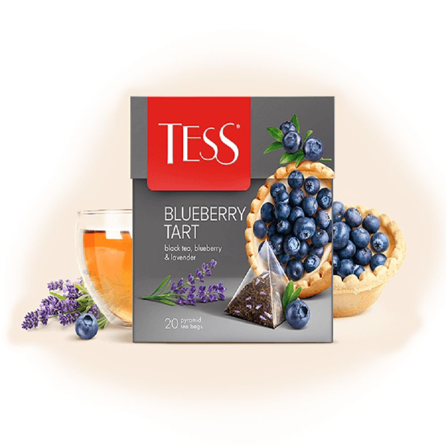 Чай в пирамидках черный Tess Blueberry Tart (Блюберри Тарт) 20 пак. Лаванда, яблоко, черника.  #1