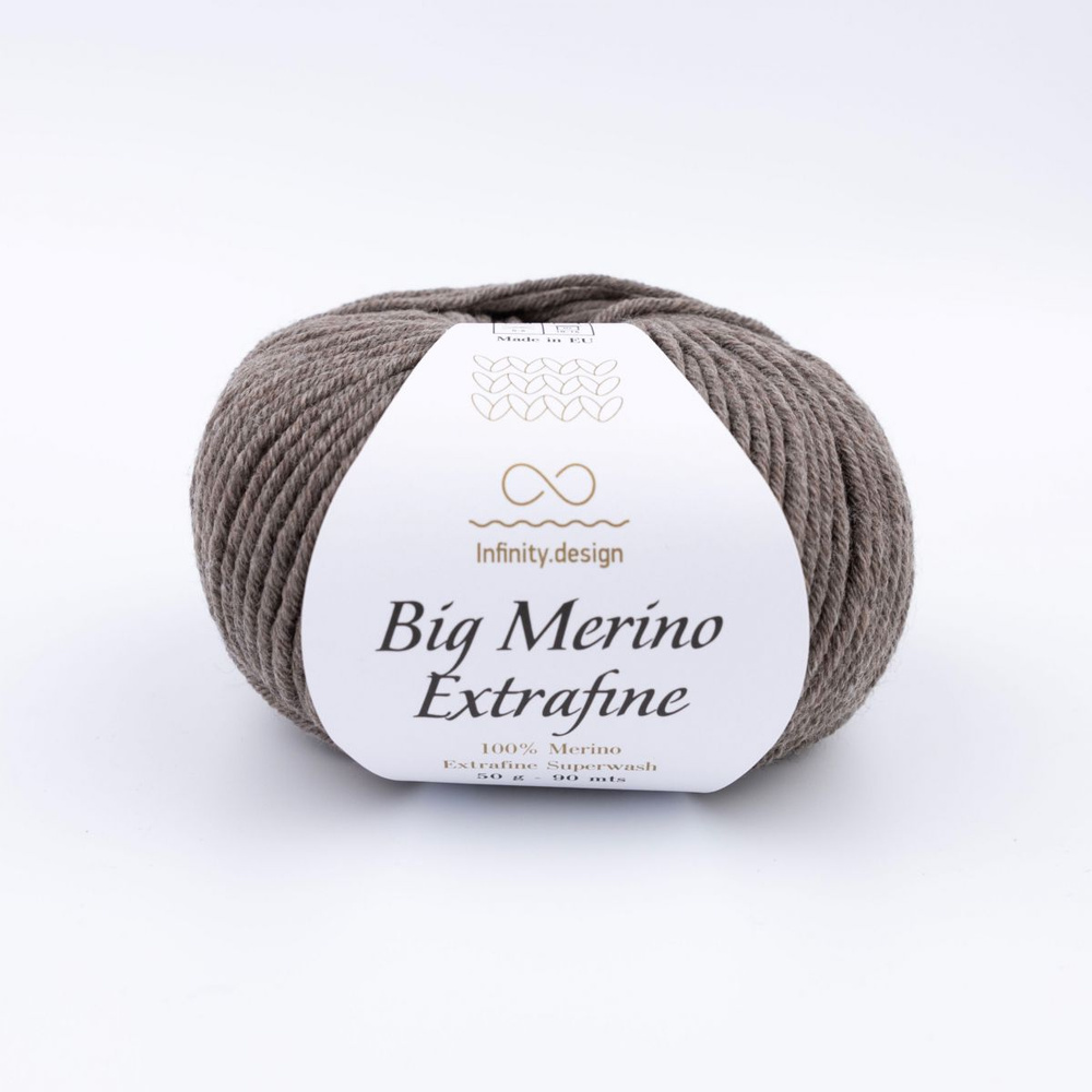 Пряжа для вязания Infinity Design Big Merino Extrafine (2652 Dark Beige) 8 мотков по 50 г/95 м  #1