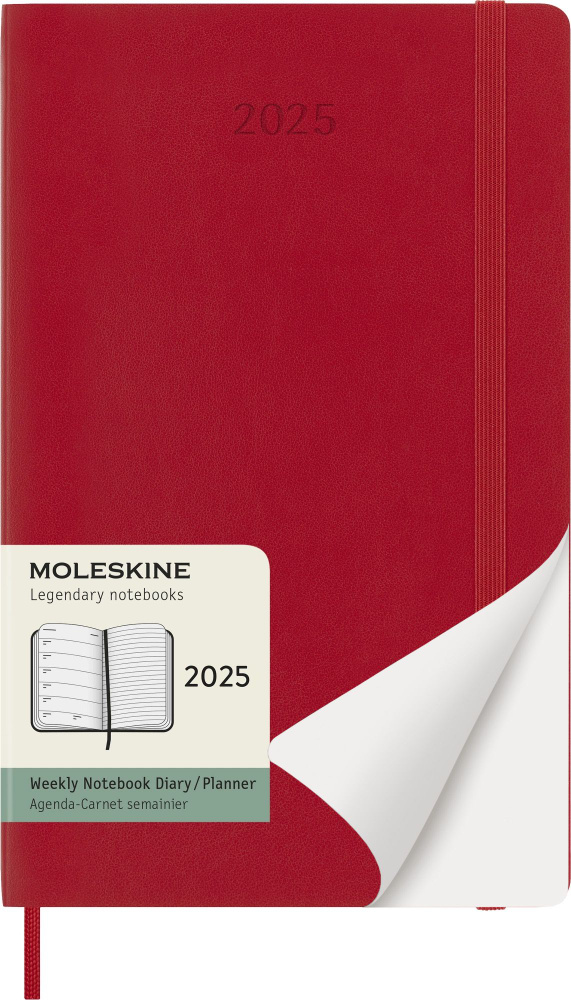 Еженедельник на 2025 год Moleskine Classic SOFT WKNT (DSF212WN3) 13х21см мягкая обложка красный  #1