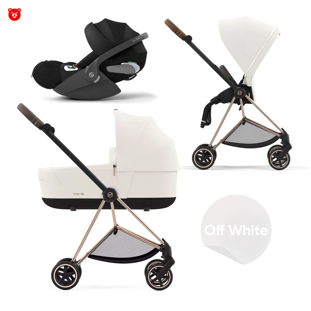 Cybex Mios III Коляска 3 в 1, шасси Rose Gold, текстиль Off White #1