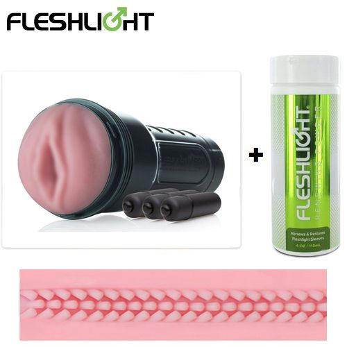 Fleshlight Набор мастурбатор - Vibro Lady (вагина с вибрацией) + восстанавливающий порошок для киберкожи #1