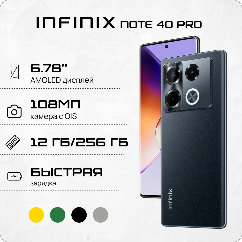 Infinix Смартфон NOTE 40 Pro 12/256 ГБ, черный #1