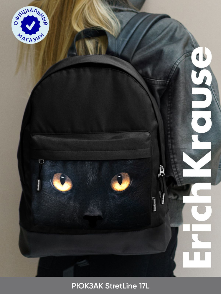 Рюкзак ErichKrause StreetLine с отделением для ноутбука 17L Black Cat #1