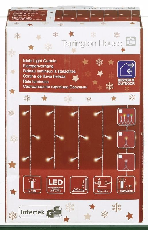 Tarrington House Гирлянда сосульки 175Led теплый белый, 3 х 0.4м #1