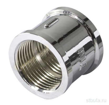 Муфта хромированная 3/4"г*1/2"г TIM #1