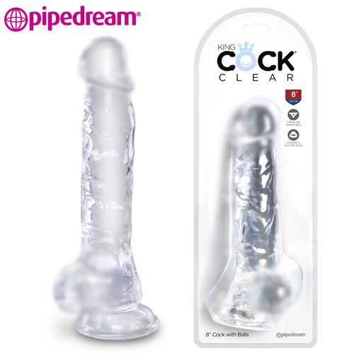 Pipedream King Cock Clear, Cock with Balls 8 Фаллоимитатор с мошонкой, прозрачный (22.2 см х 5.1 см) #1