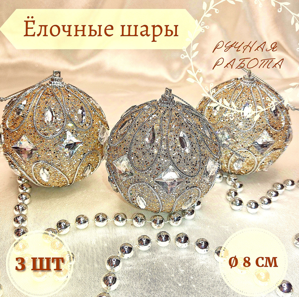 Ёлочные игрушки / Новогодние шары 3шт / Mixtopkits #1