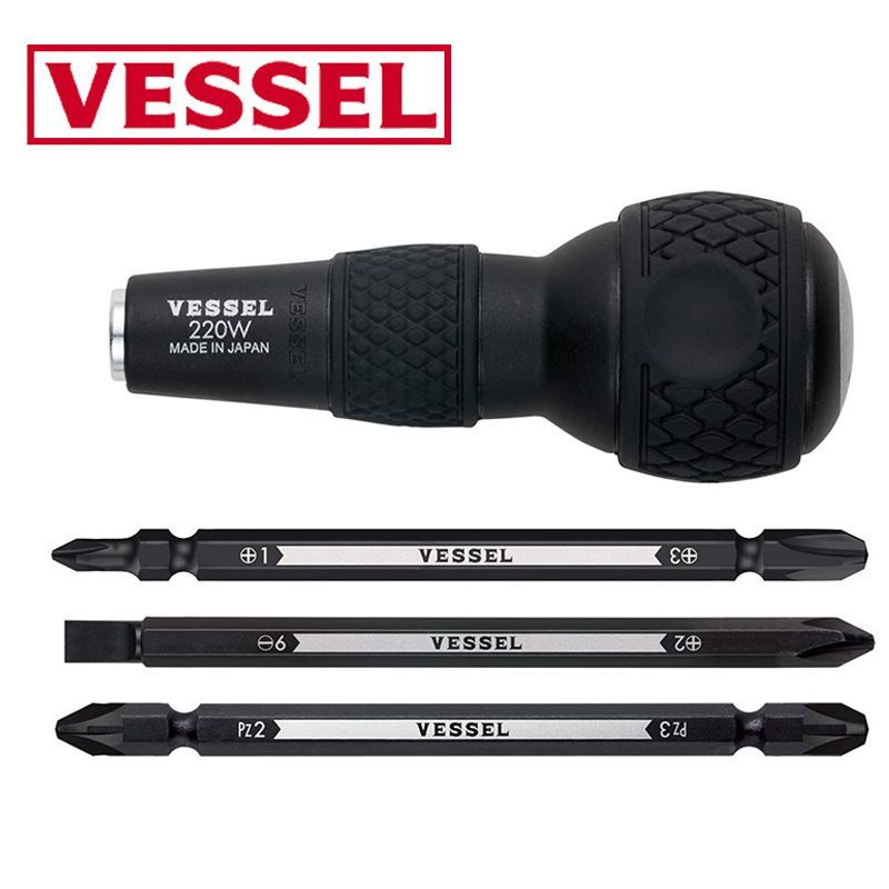 Отвертки VESSEL 3 сменные биты (+1/+3/+2/-6/PZ2/PZ3)Сделано в Японии  #1