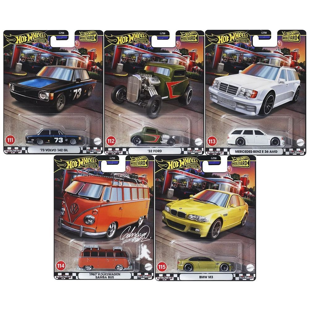 Машинка Mattel Premium 2024 Boulevard Mix of 5 Cars (No. 111-115) #1