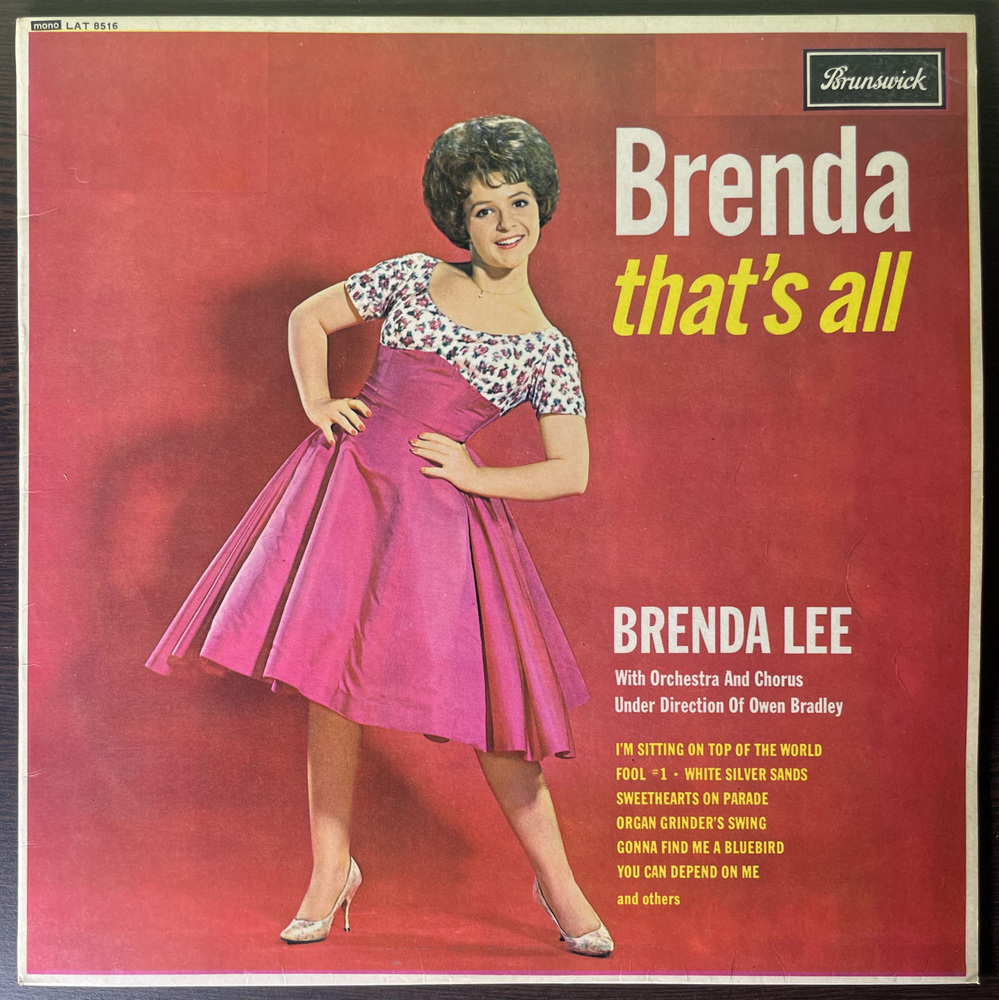 Виниловая пластинка Brenda Lee - Brenda, That's All (Англия 1962г.) #1