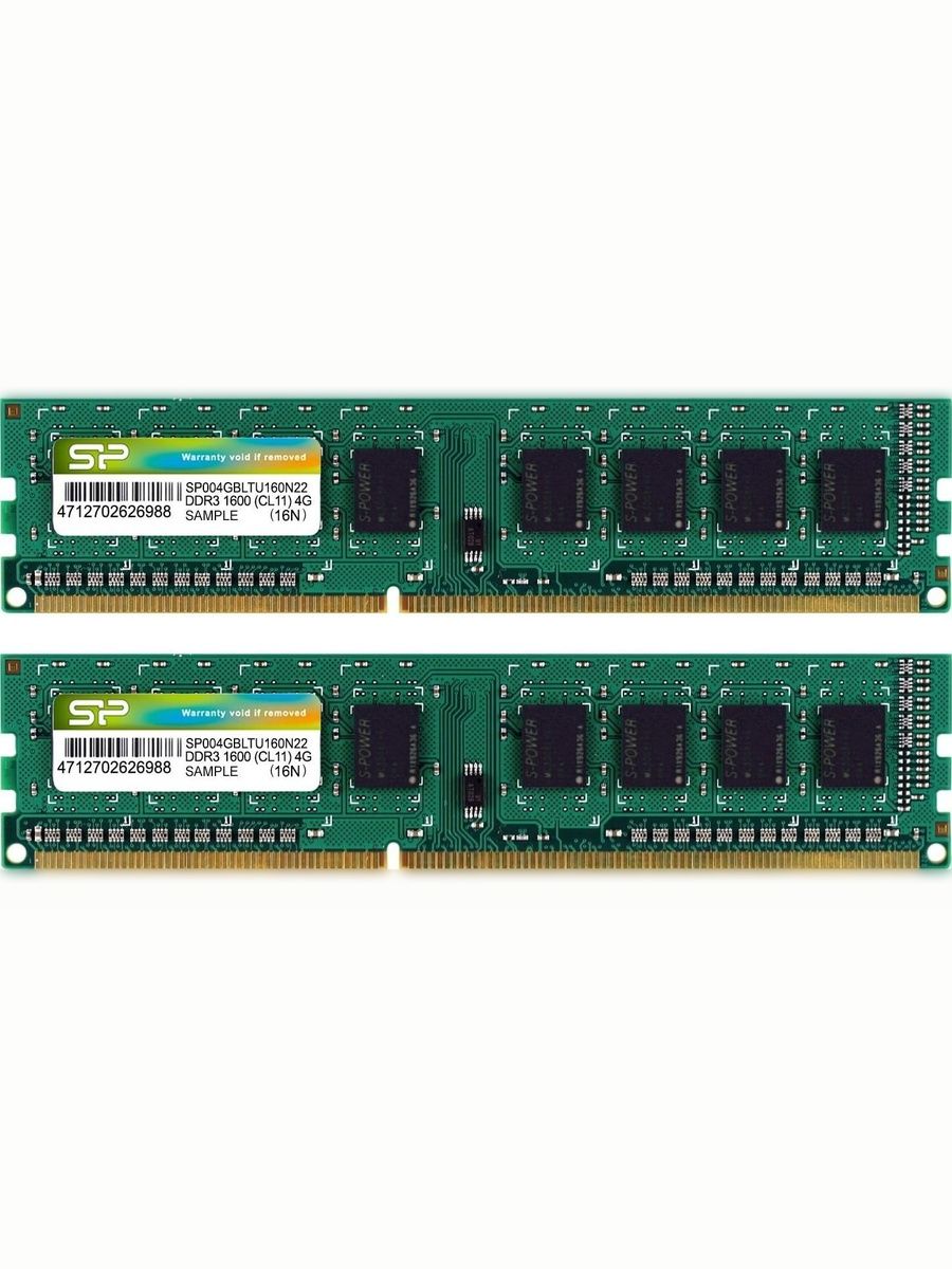SiliconPowerОперативнаяпамятьDDR31600МГц2x4ГБ(SP008GBLTU160N22)