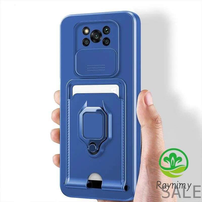 Чехолpocox3prox3nfcпротивоударныйзащитныйсзащитойкамеры,RaynimyкартхолдеромчехолсмагнитомкольцомдляxiaomiСяомиПокоХ3/ПокоХ3НФС/ПОКОХ3Про,голубой