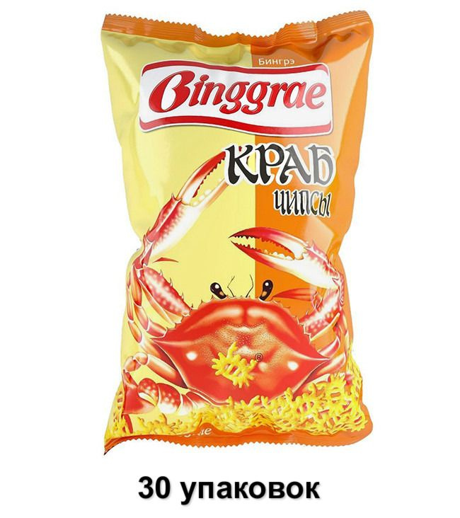 Binggrae Чипсы Краб, 50 г, 30 уп #1