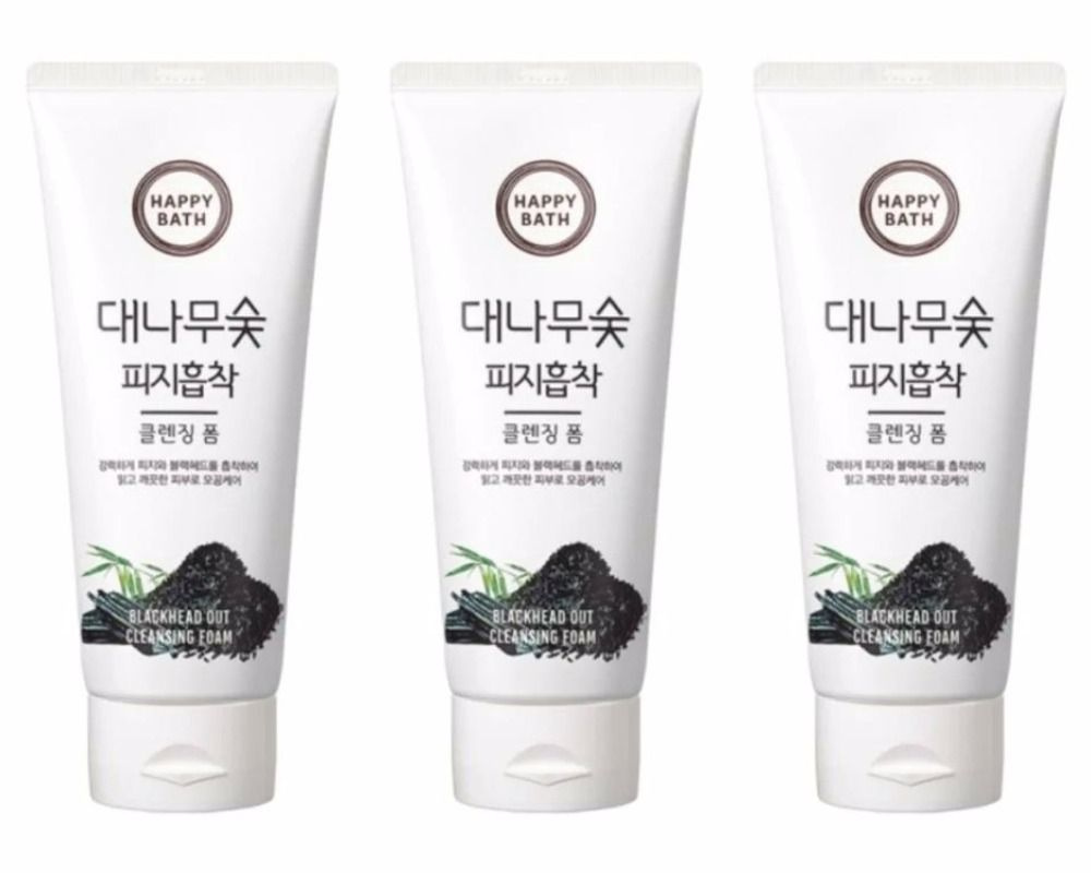 HAPPYBATH Пенка для лица очищающая с древесным углем BAMBOO CHARCOAL BLACKHEAD OUT CLEANSING FOAM, 200 #1