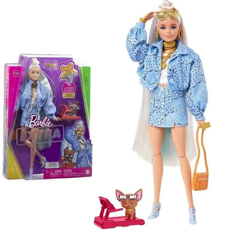 Кукла Барби Экстра - Блондинка с голубыми прядями HHN08 #1