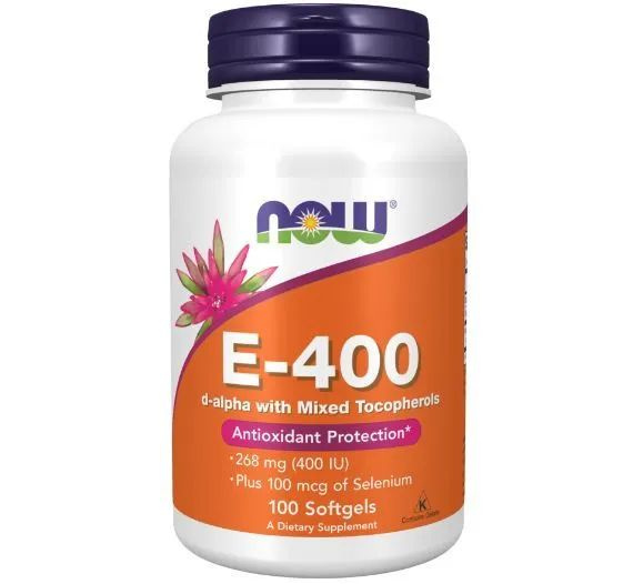 NOW Vitamin E-400 d-Alpha Tocopherol with Mixed Tocopherols 100 капсул #1