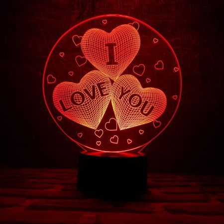 Ночник/Светильник 3d/I love you/Настольная светодиодная лампа  #1