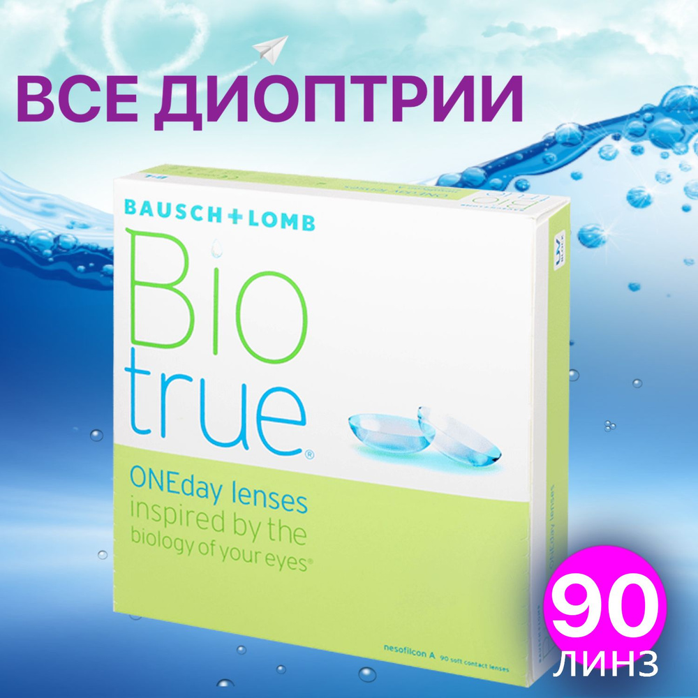 Контактные линзы для глаз однодневные BioTrue OneDay 90 шт / 8.6 / -1.75  #1