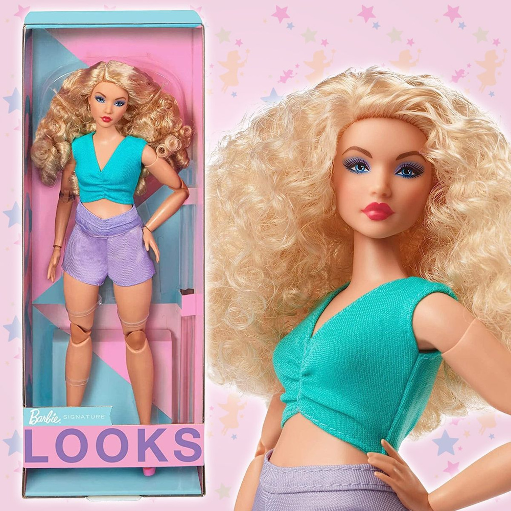 Кукла Барби Barbie Looks 2023 блондинка с вьющимися светлыми волосами  #1