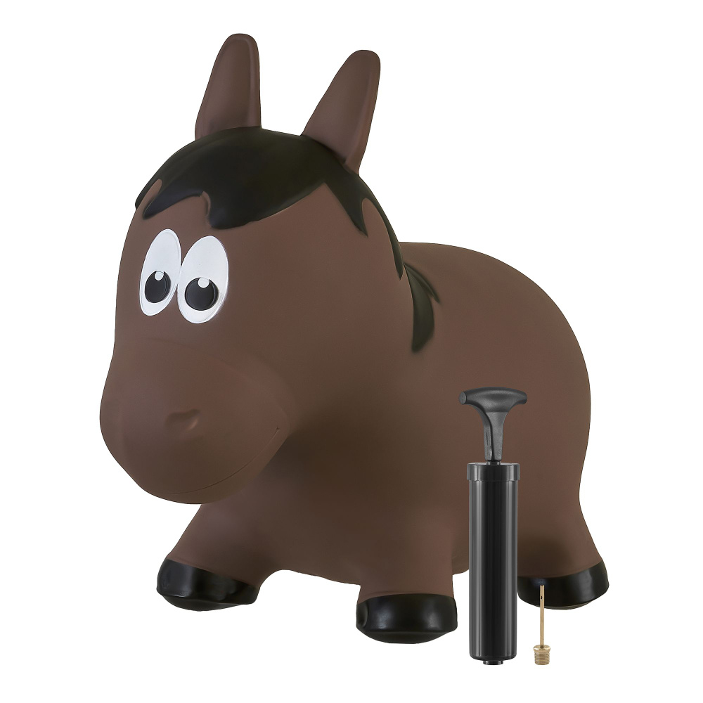 Прыгун Коричневый пони, детская надувная развивающая игрушка-тренажер (в комплекте с насосом)  #1