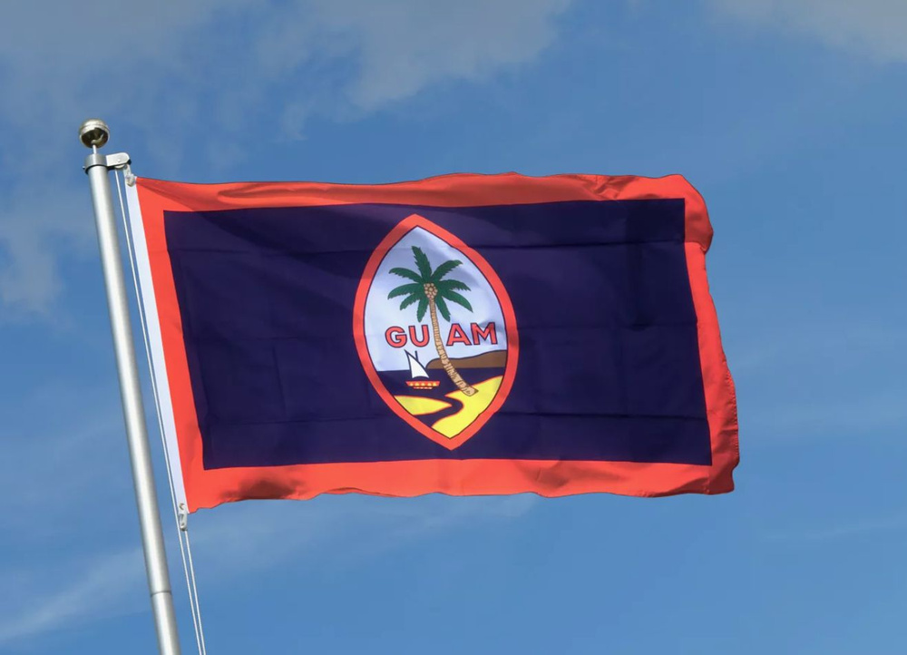Двусторонний флаг Гуама 40х60 см на лодку, катер или яхту с люверсами  #1