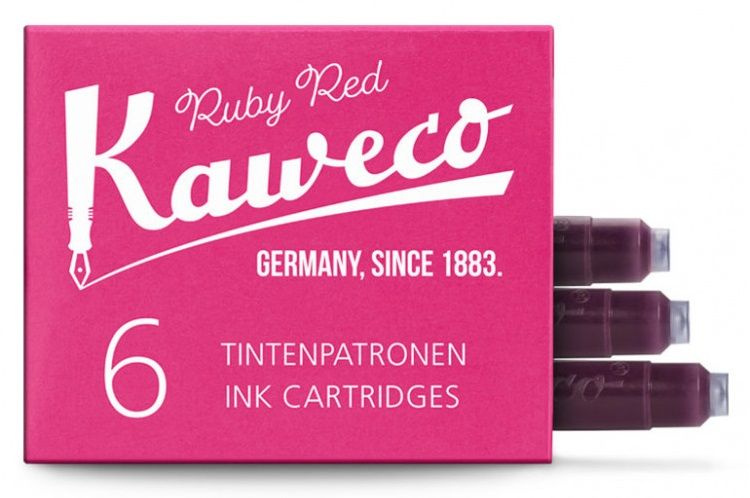 Набор картриджей для перьевой ручки KAWECO Ruby Red 6 шт. в картонной упаковке  #1