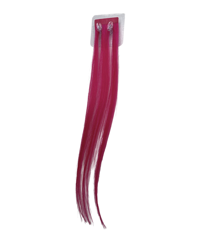 Волосы для ленточного наращивания цвет фуксия 30 см (ярко-розовый)  #1