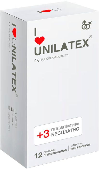 Презервативы Unilatex Ultrathin 12шт+3 шт в подарок 3015Un #1