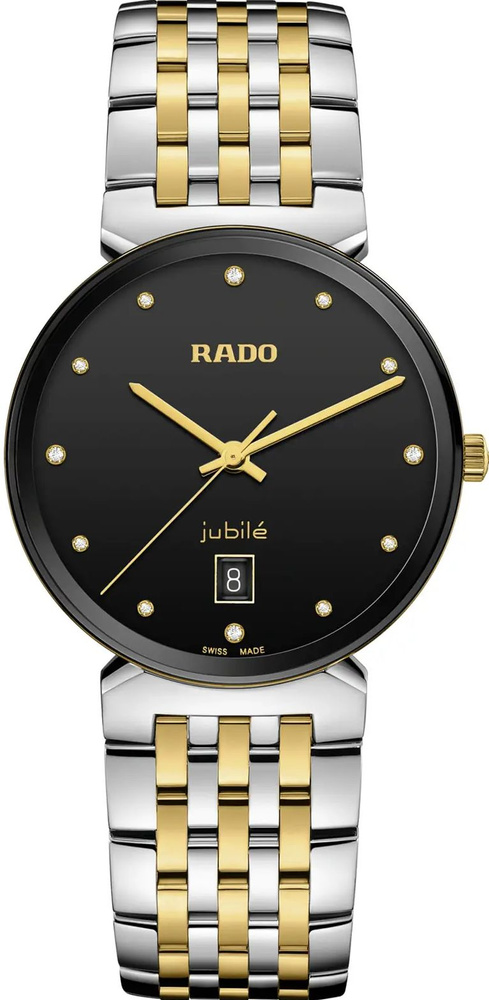 Швейцарские кварцевые наручные унисекс часы Rado Florence Classic Diamonds R48912743 на браслете из нержавеющей #1