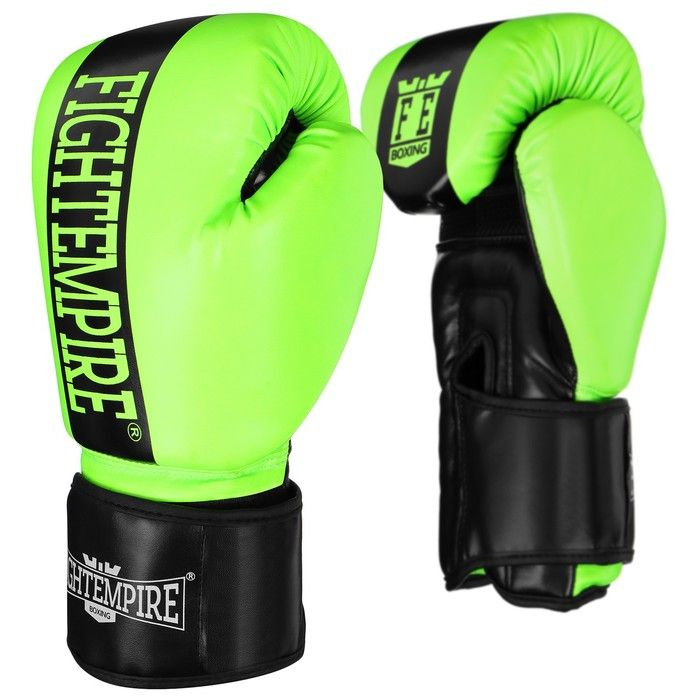 Перчатки боксёрские FIGHT EMPIRE, 12 унций, цвет салатовый #1