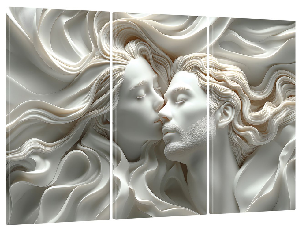 Модульная картина для интерьера на стену "Барельеф с влюбленными" 60x100 см MK30335  #1