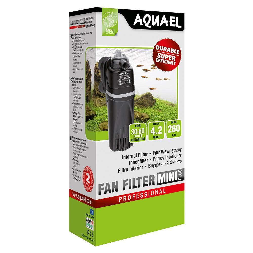 Внутренний фильтр AQUAEL FAN FILTER MINI plus для аквариума 30 - 60 л (260 л/ч, 4.2 Вт)  #1