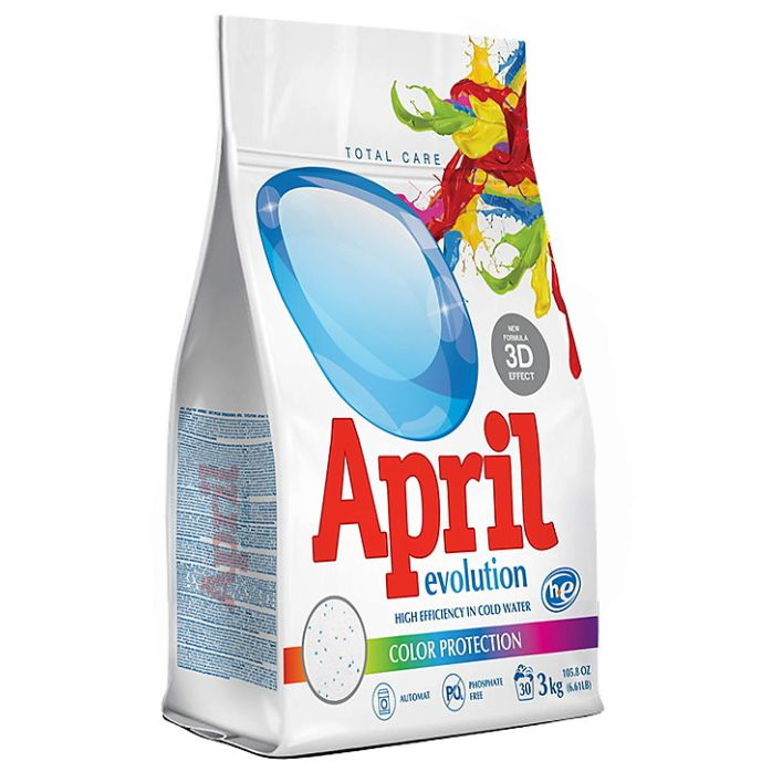 СОНЦА Стиральный порошок автомат APRIL EVOLUTION Color protection для цветного белья 3кг  #1