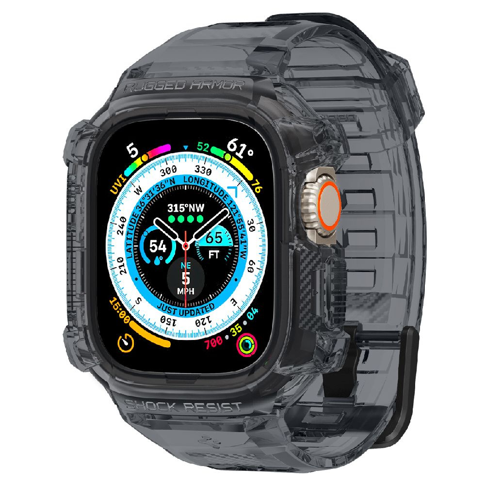 Чехол c ремешком SPIGEN для Apple Watch Ultra (49 mm) - Rugged Armor Pro - Прозрачный/Затемненный - ACS06028 #1