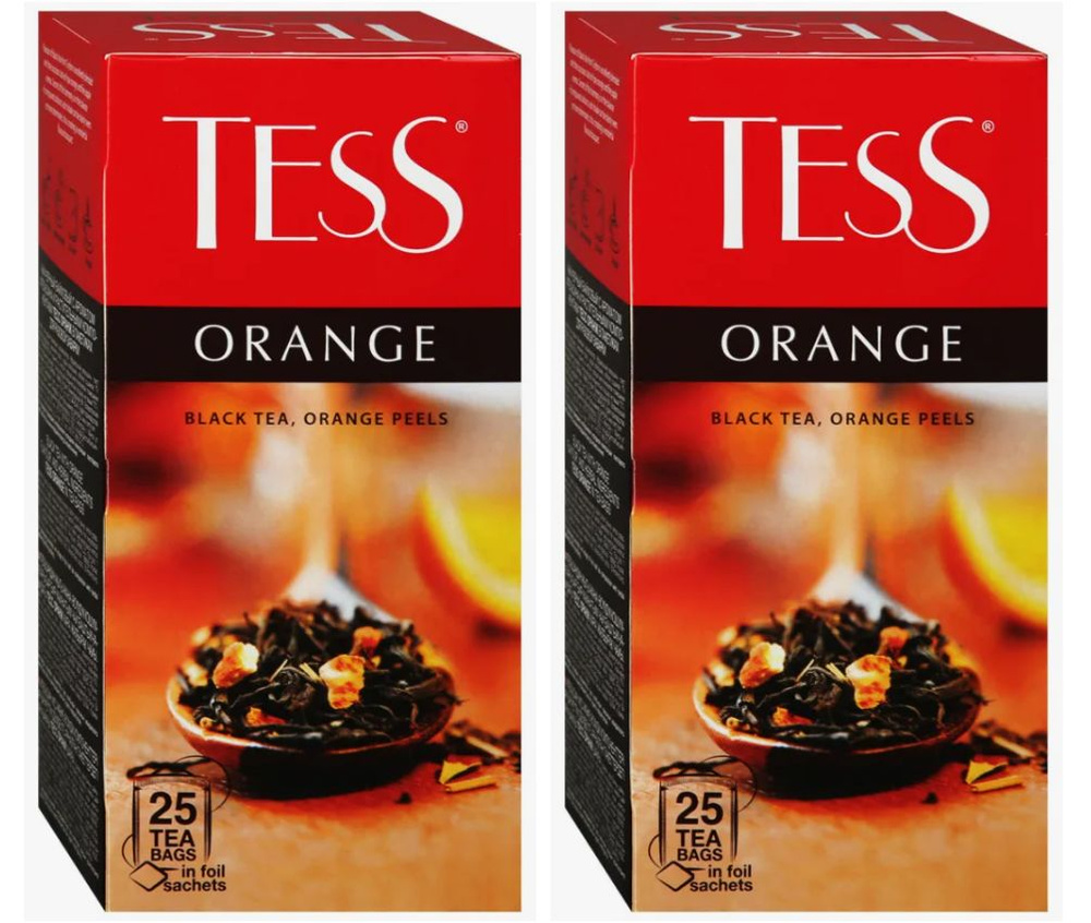 Чай черный Tess Orange в пакетиках черный, 25 пак - 2 штуки #1