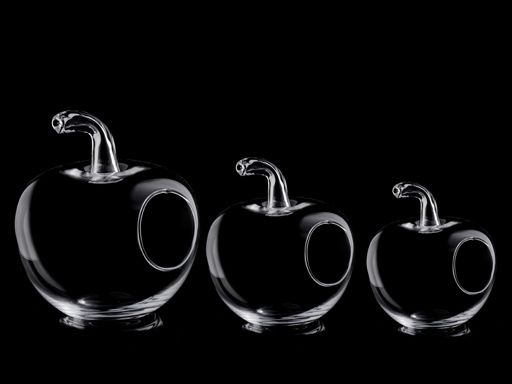 Конфетница (ваза настольная) сервировочная Alegre Glass яблоко 31х31см стеклянная, прозрачная  #1
