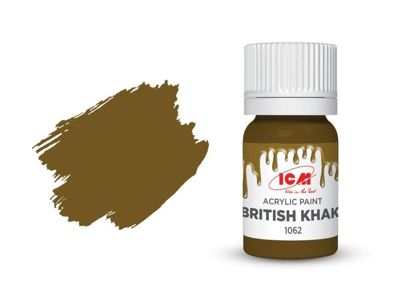 Акриловая краска ICM, цвет Британский хаки (British Khaki), 12 мл #1