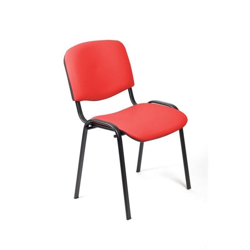 Стул Easy Chair Rio Изо, нагрузка до 100 кг, черный, кожзам красный  #1