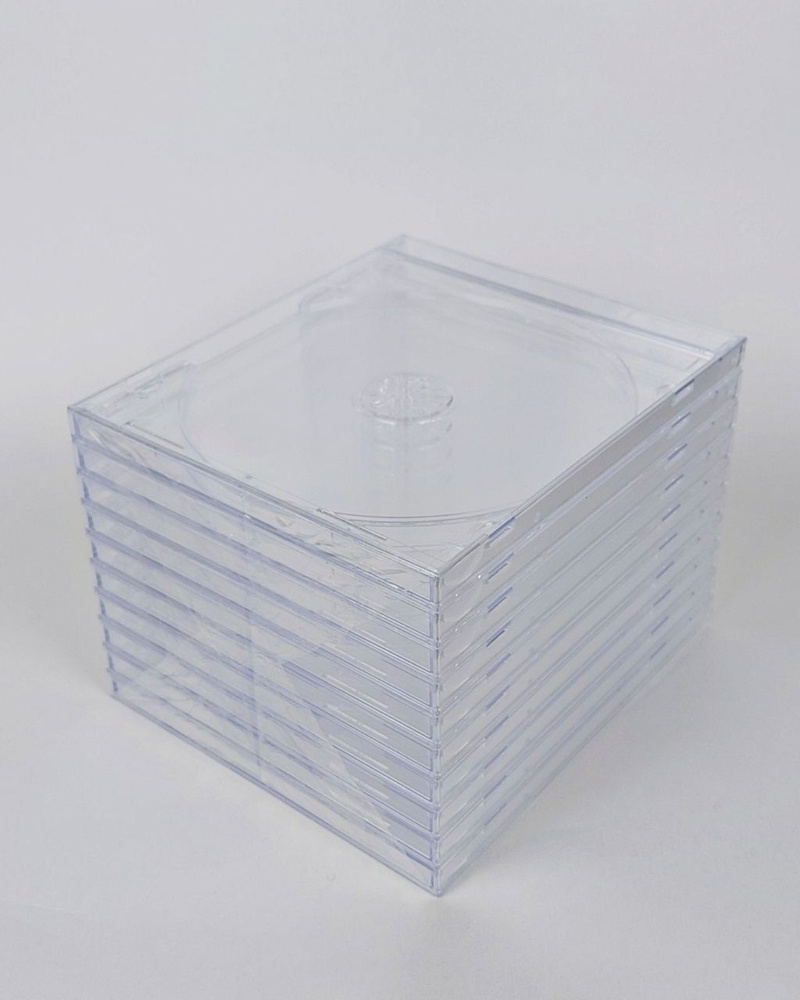 Коробка CD Jewel 1 диск / Бокс CD Jewel 1 диск прозрачный, 10мм, упаковка 10 штук  #1