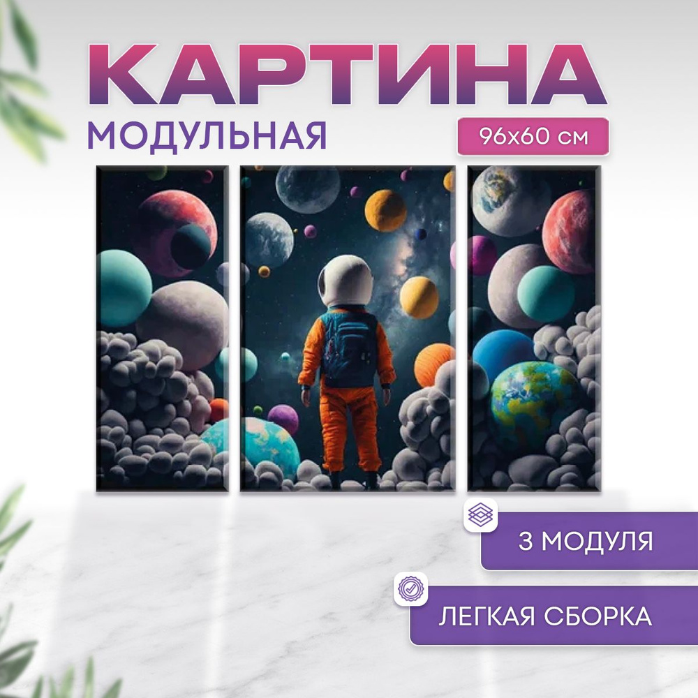 Модульная картина интерьерная Космос 96х60см #1