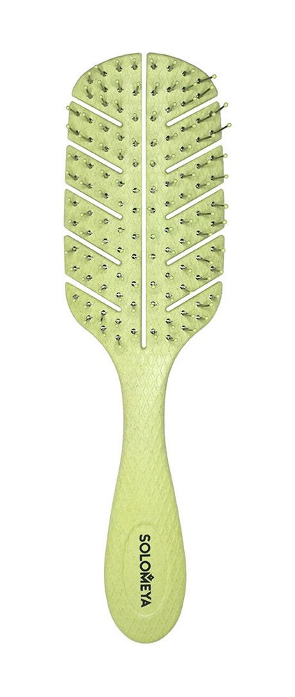 Массажная мини био-расческа для волос Scalp Massage Bio Hair Brush Mini Green  #1