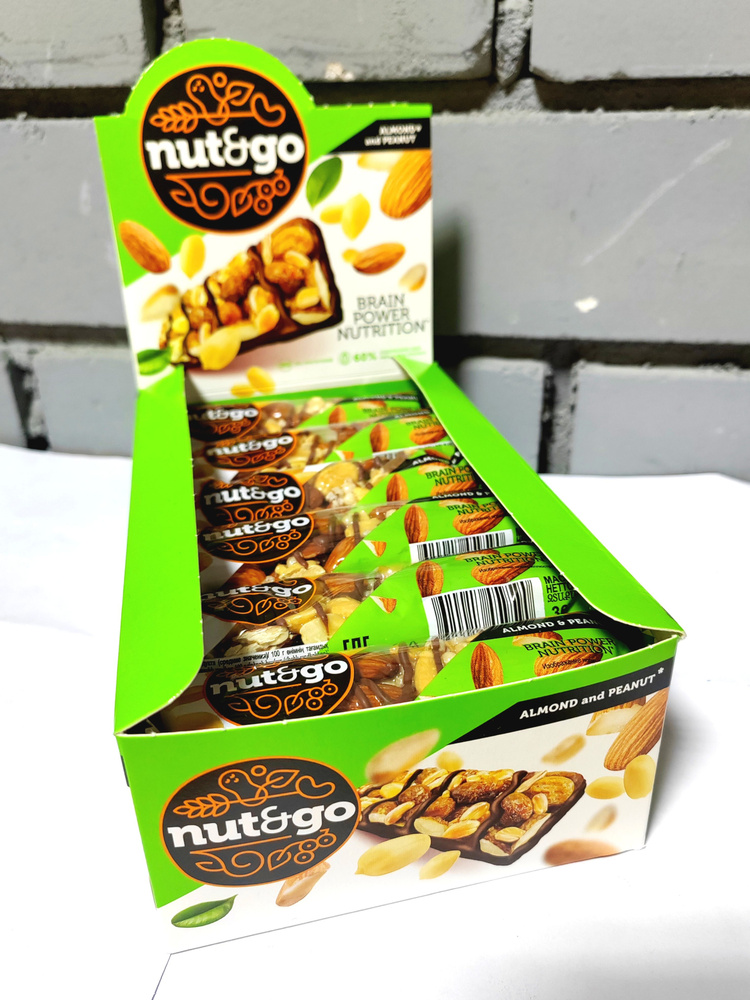 Nut&Go, Батончики с миндалем и арахисом, Nut&Go,18 шт х 36г #1