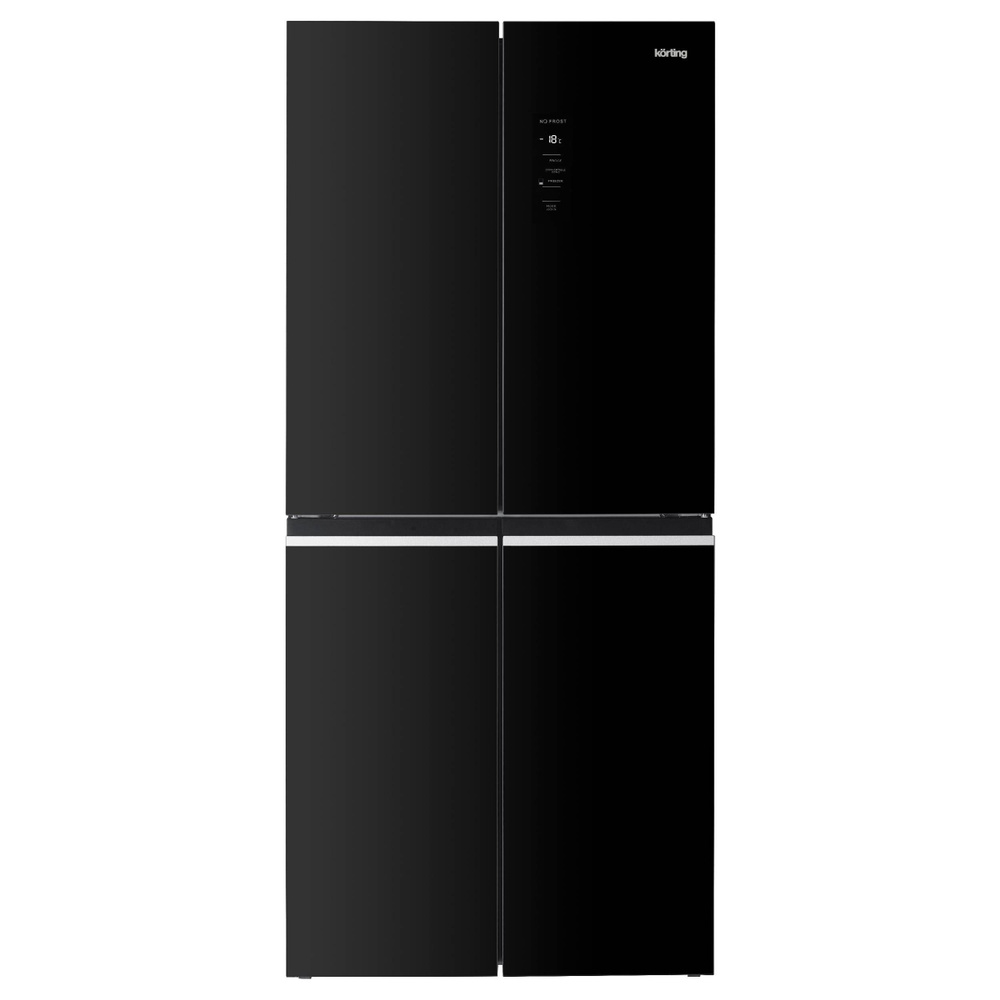 Холодильник Korting KNFM 84799 GN, трехкамерный, А++, 466 л, морозилка 175 л, черное стекло  #1