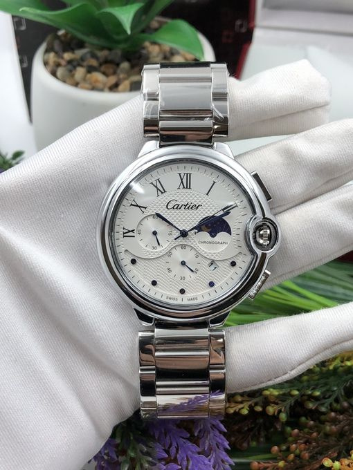Мужские наручные часы CARTIER с металлическим ремешком в подарочной упаковке  #1