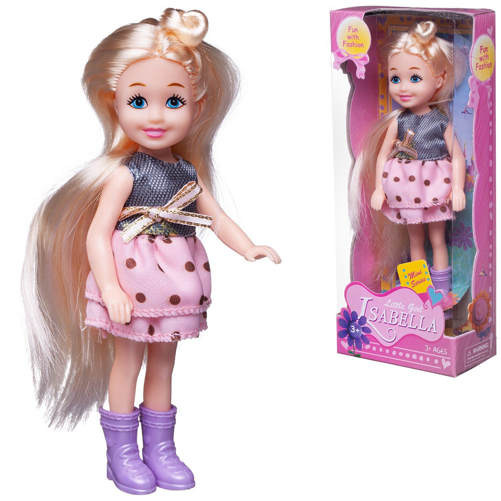 Кукла Junfa 14см в серебристо-розовом платье #1