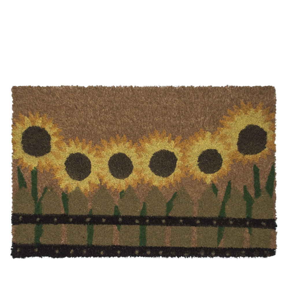 Коврик придверный из кокосовой койры Borghouse "Sunflowers", размером 60 x 40 см  #1
