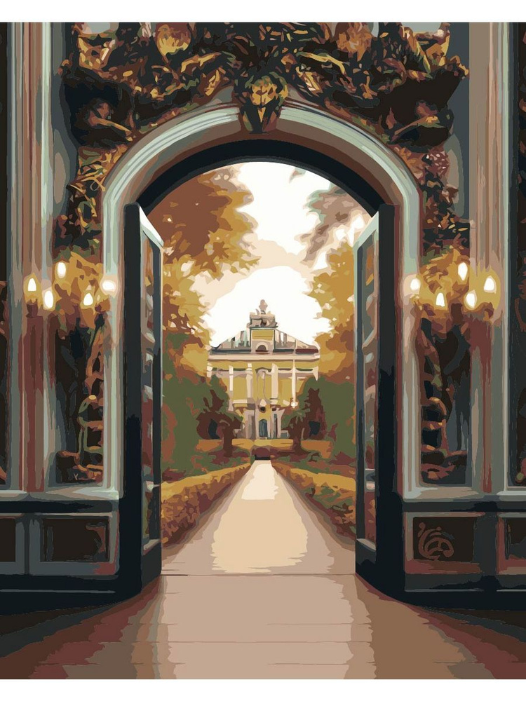 Картина по номерам во дворце на холсте с деревянным подрамником размер 40х50, акриловые краски, кисточки, #1