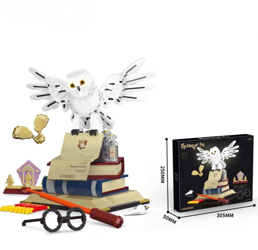 Конструктор 3D из мини блоков (Harry Potter) Гарри Поттер "сова Букля " детали:2200, для мальчиков и #1